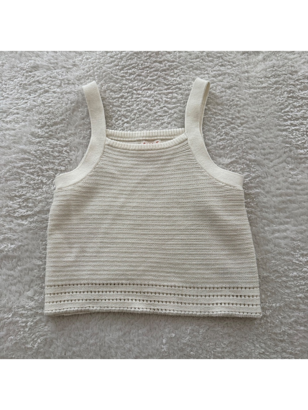 8y White Knit Tank Top